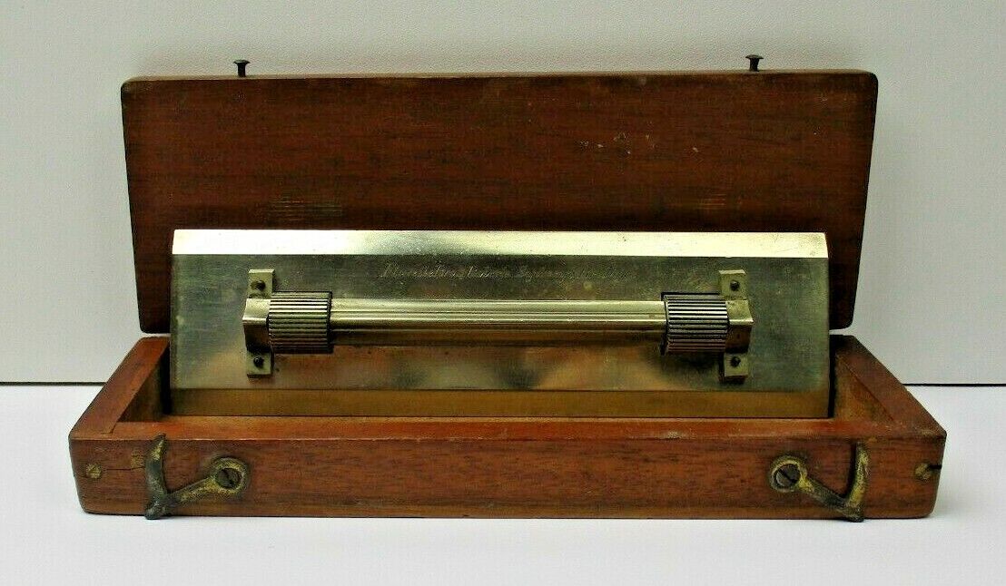 Flavelle Bros & Roberts Parallel Ruler c1880 - Beautiful Timber Box Antique 