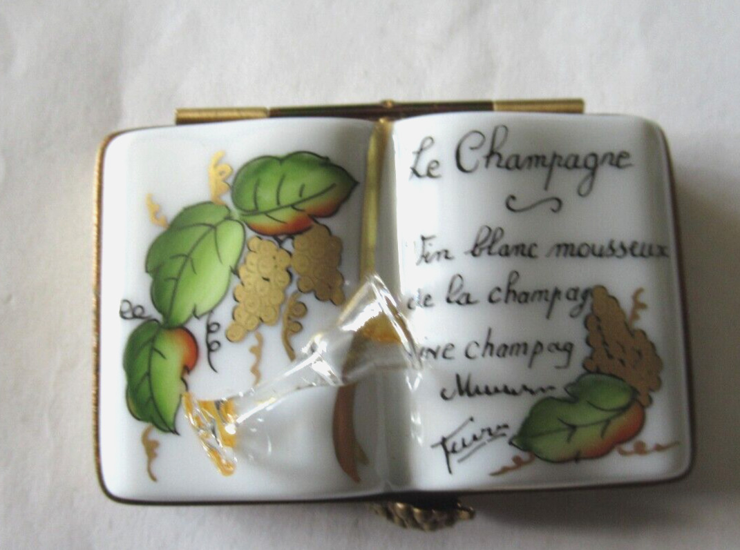 PEINT MAIN LIMOGES TRINKET-BOOK OF FRENCH CHAMPAGNE