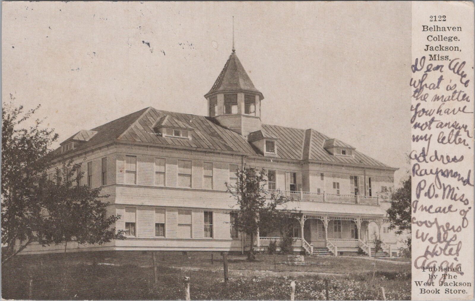 Belhaven College, Jackson Mississippi 1906 Postcard