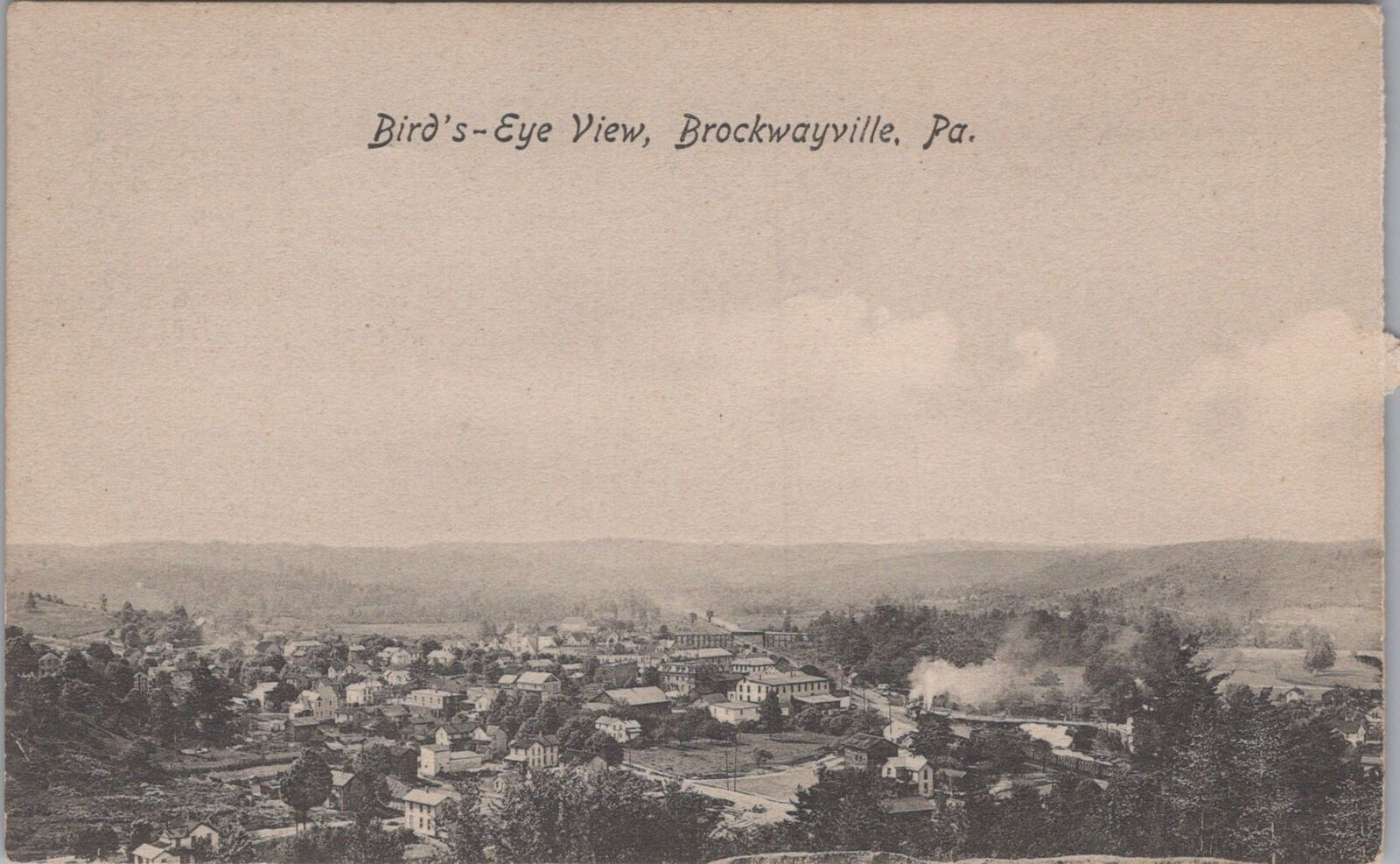Bird's Eye View of Brockwayville, Pennsylvania Postcard,1909