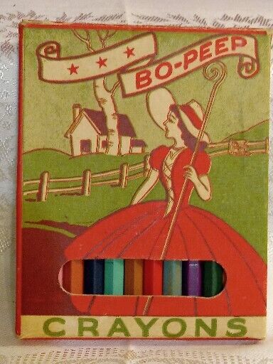 Vintage Bo-peep 12 Crayons