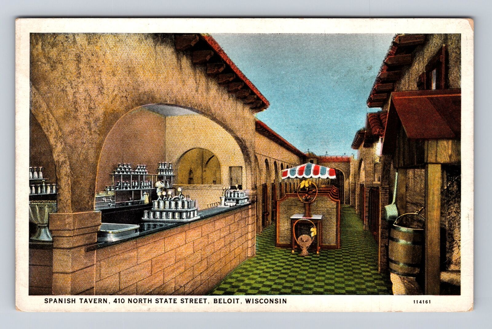 Beloit WI-Wisconsin, Spanish Tavern, Advertising, Antique, Vintage Postcard