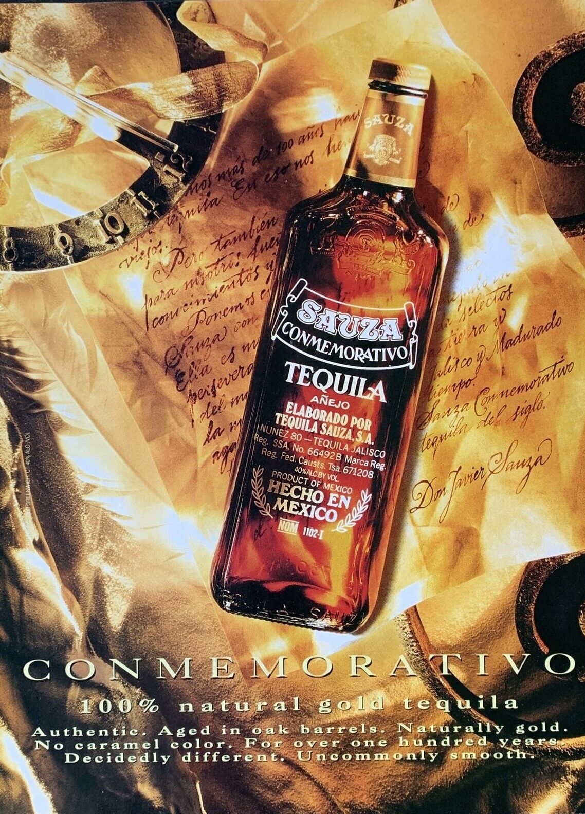 1994 SAUZA Mexican TEQUILA Uncommonly Smooth Vintage PRINT AD
