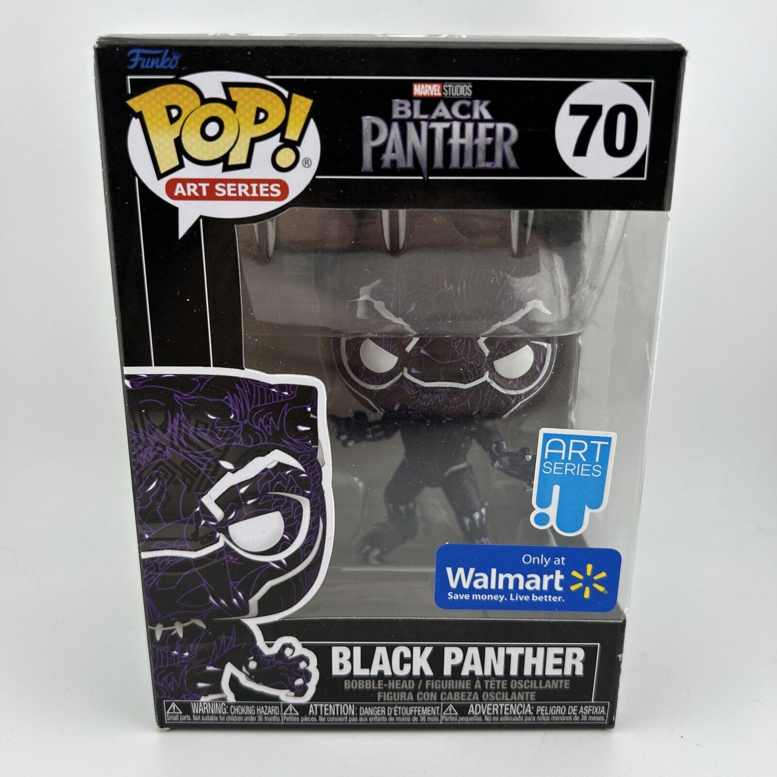 Funko Pop Art Series - BLACK PANTHER - Black Panther - Walmart - #70