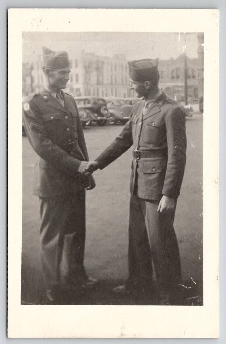 RPPC WW2 Two Handsome Soldiers Postcard N30