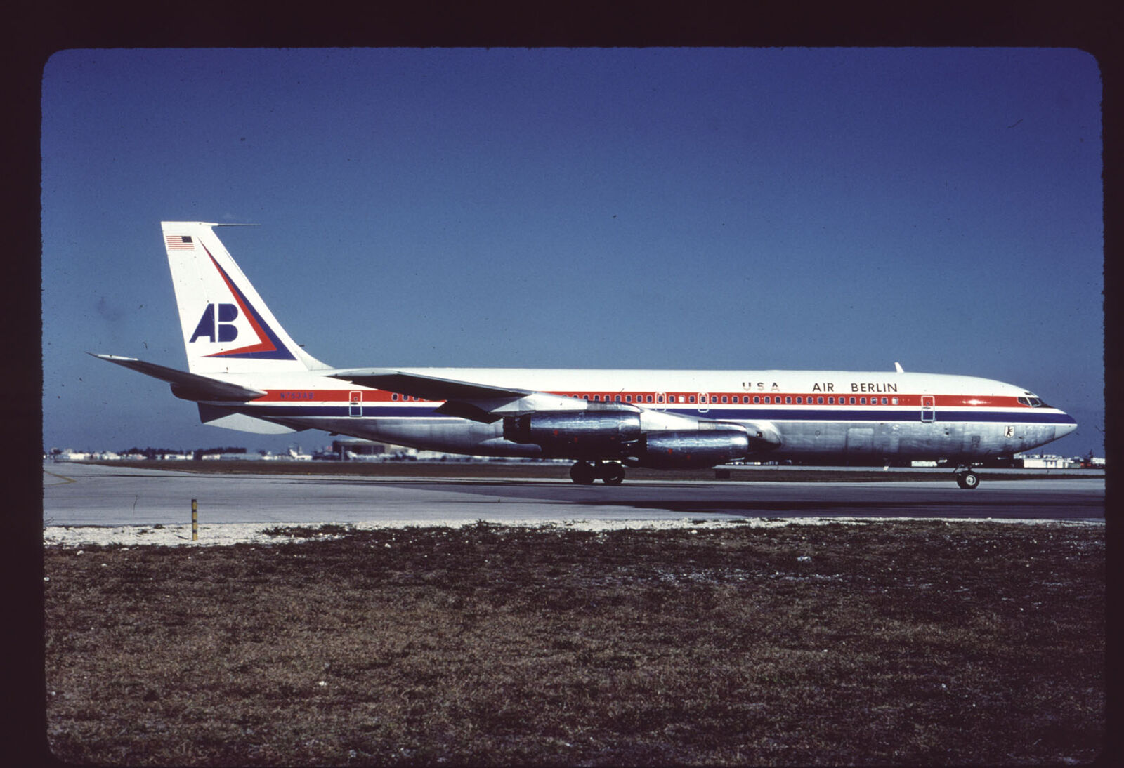 Dupe 35mm airline slide Air Berlin 707-320 N763AB