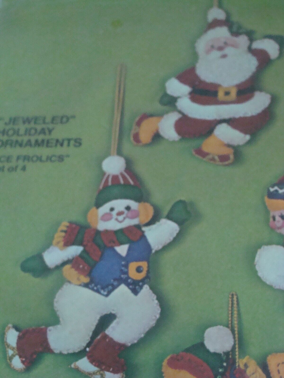 NOP Bucilla Needlecraft Kit 4 Jeweled Christmas Hanging Ornaments 3388 RARE
