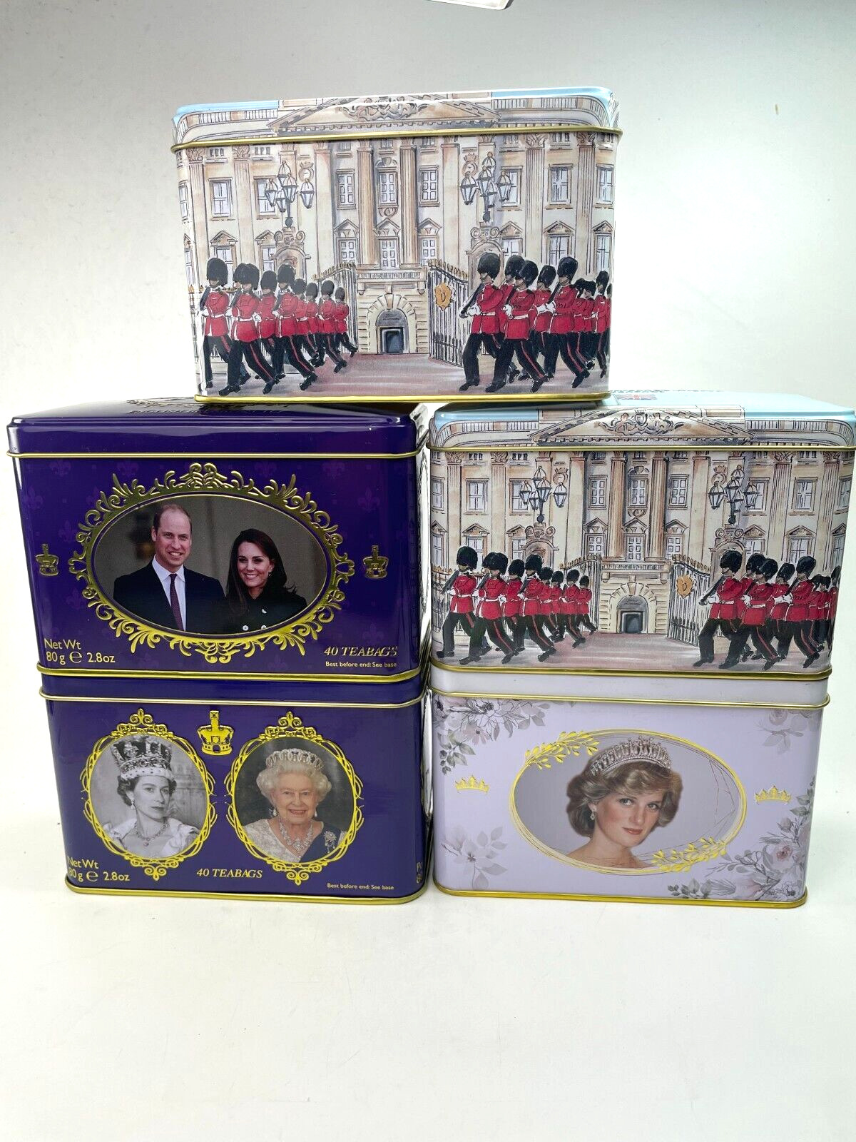 British Royal Family Tin Empty Elizabeth Diana William Kate Buckingham S/5 ad5