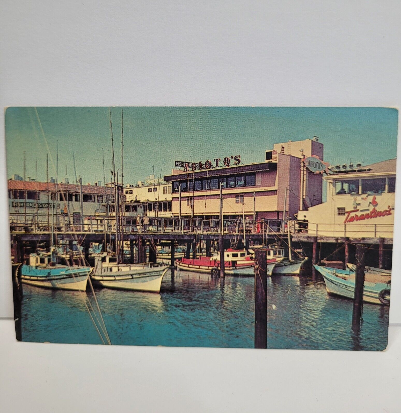 Vintage Unused Postcard Fisherman\'s Wharf Tarantino\'s, Alioto San Francisco, CA