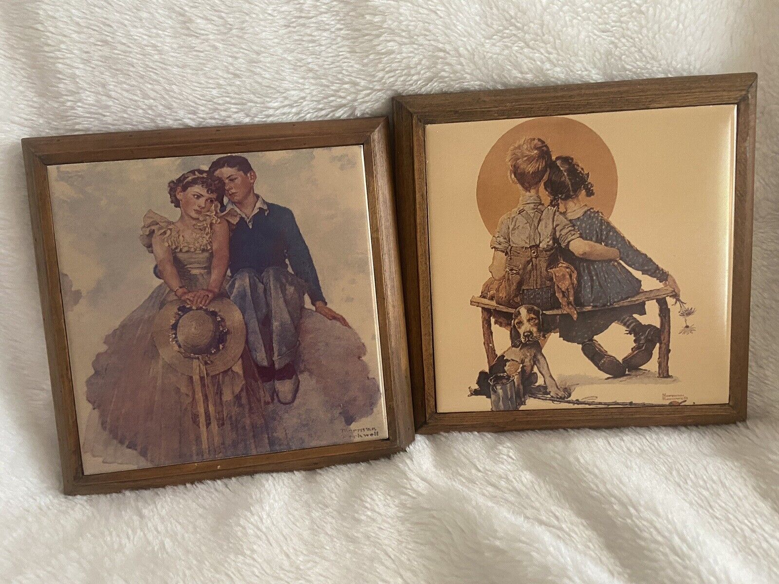 Set Of Two A Norman Rockwell Frames Tiles 