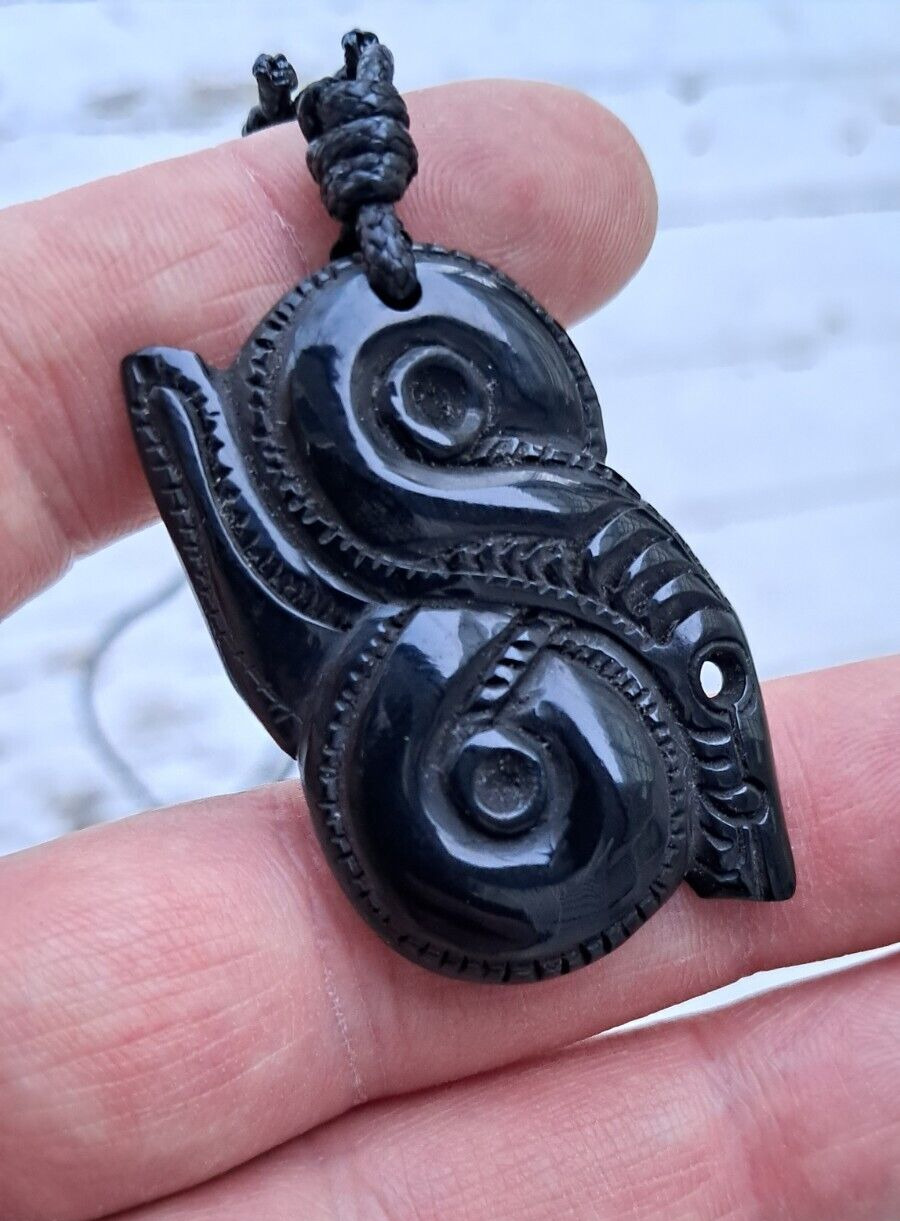 Norse Jormungandr Pendant, Ragnarok Necklace - hand carved Norse Pagan pendant