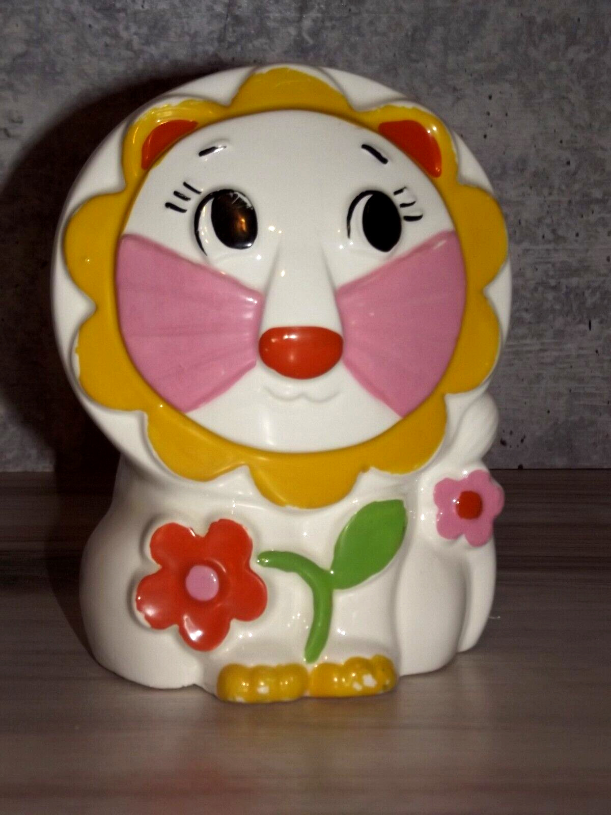 Vintage Rubens Originals Lion Planter Vase 1971 Japan Marked 6824
