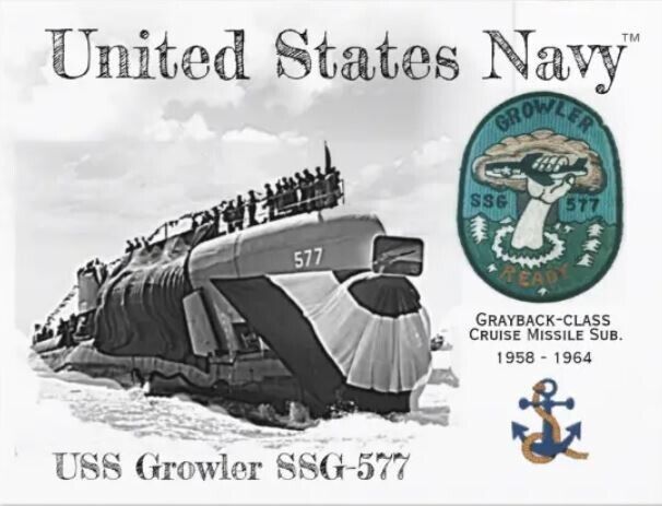 USS GROWLER SSG-577 SUBMARINE - POSTCARD