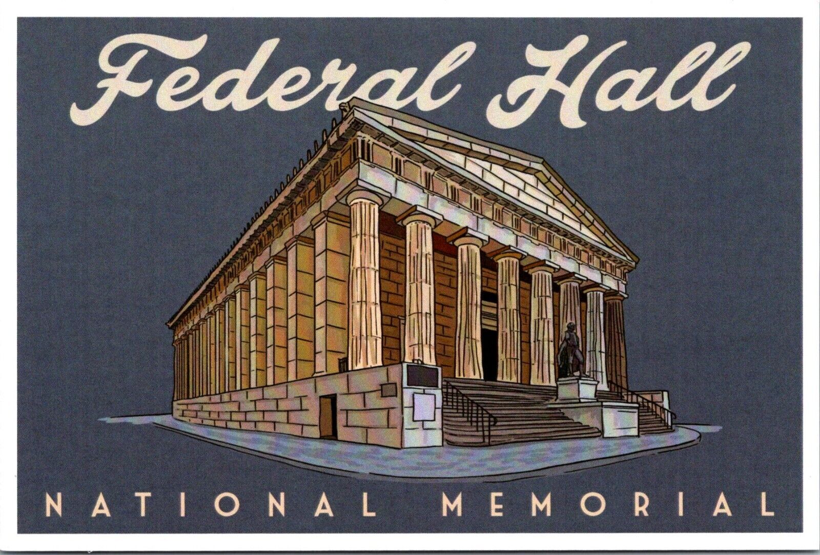 Federal Hall National Memorial New York City Lantern Press postcard