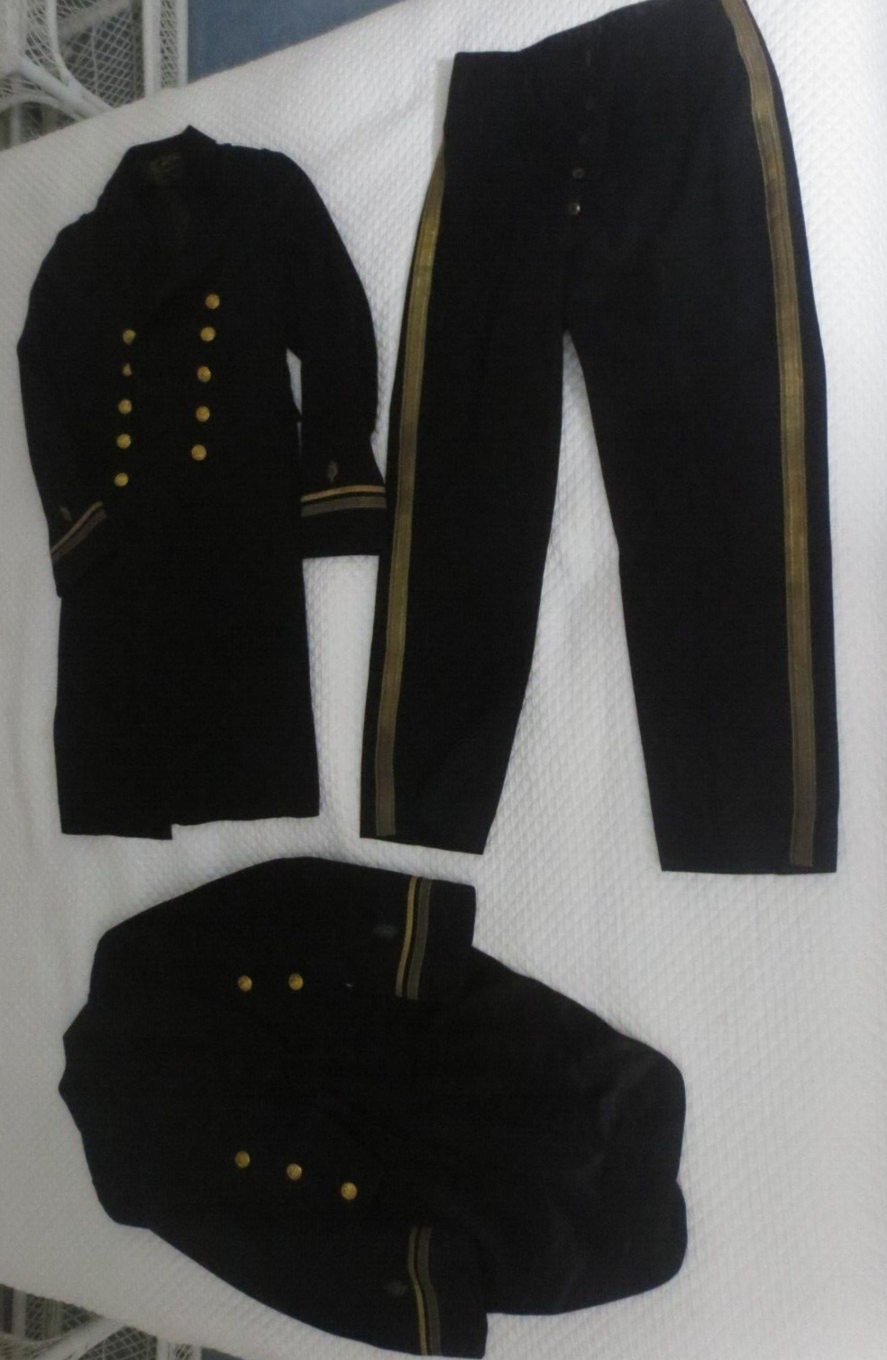 1940\'s US NAVAL OFFICER\'S FORMAL UNIFORM TAILCOAT, FULL JACKET AND PANTS size S