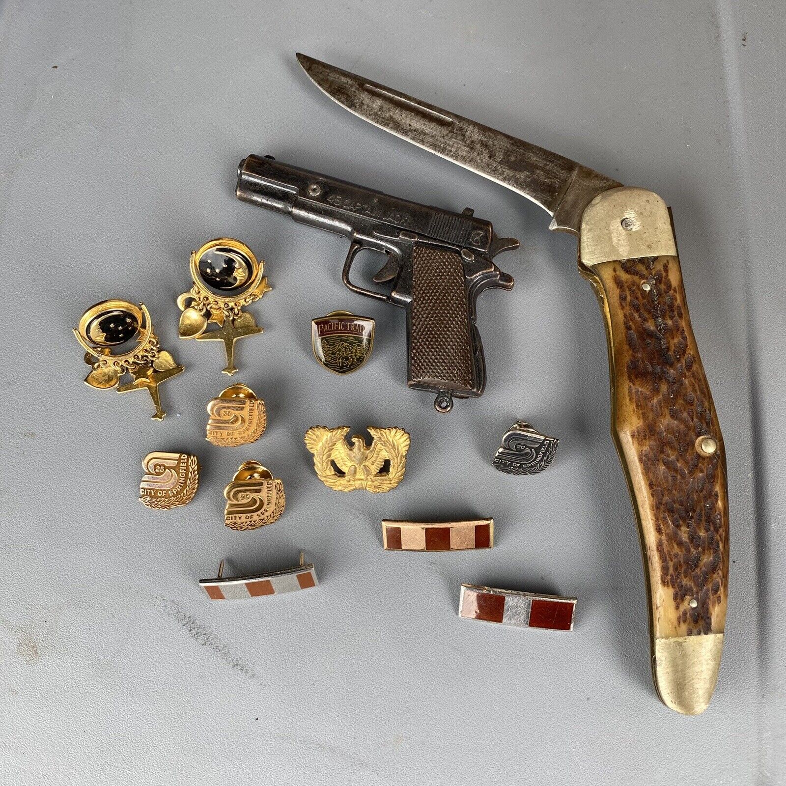 1/10 10kt Gold Scrap Company Pin Pocket Knife Junk Drawer Lot