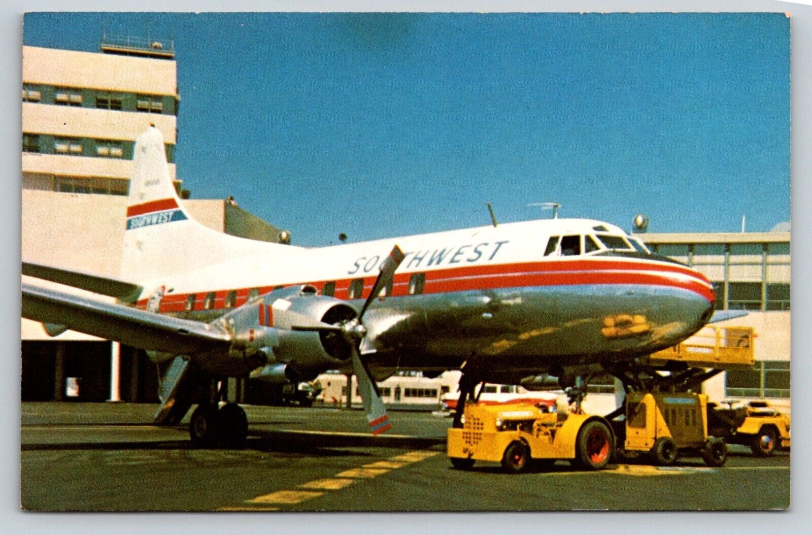 SWA-Southwest Airways -Martin 2-0-2 Aircraft  Postcard ORIGINAL VINTAGE