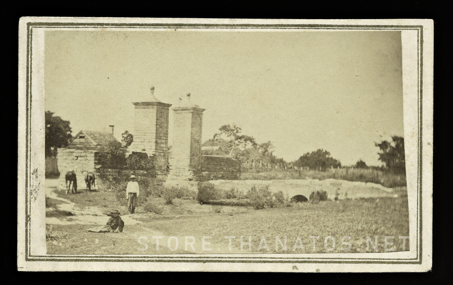 Rare 1860s CDV Photo City Gates of St. Augustine by Florida Photographe. Pierron