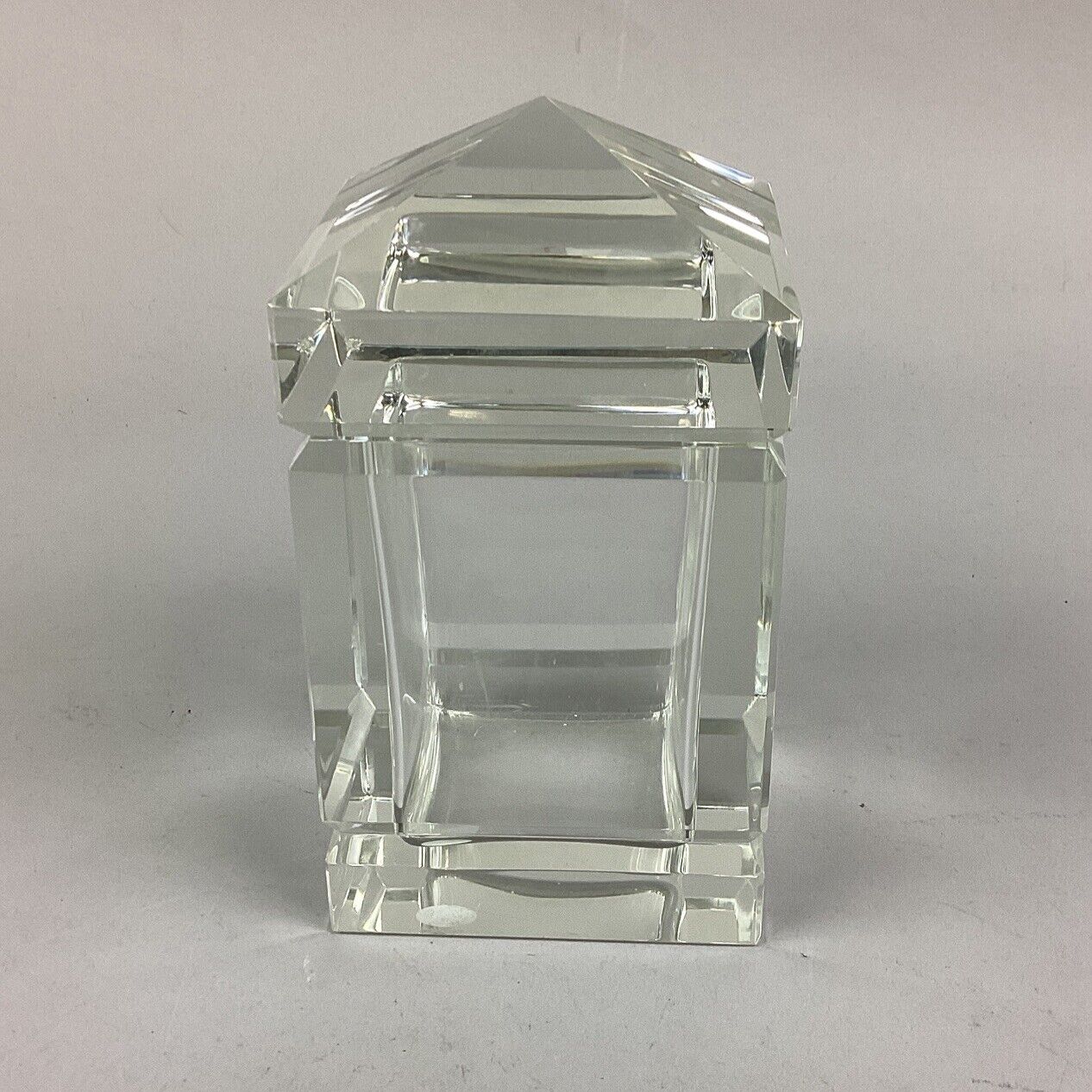 Rare Cartier Crystal Lidded Trinket Box - 6.5”