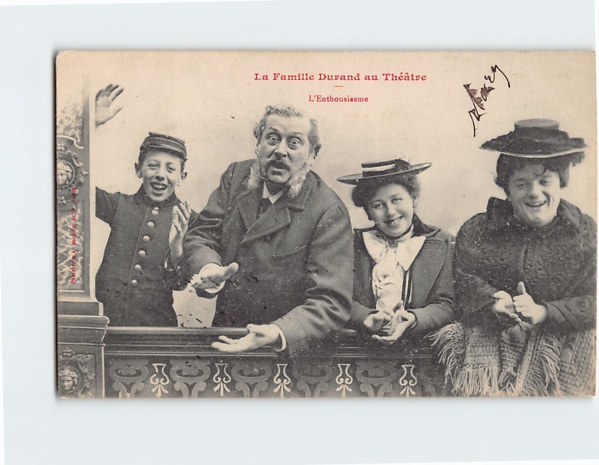 Postcard L'Enthousiasme, La Famille Durand au Théâtre