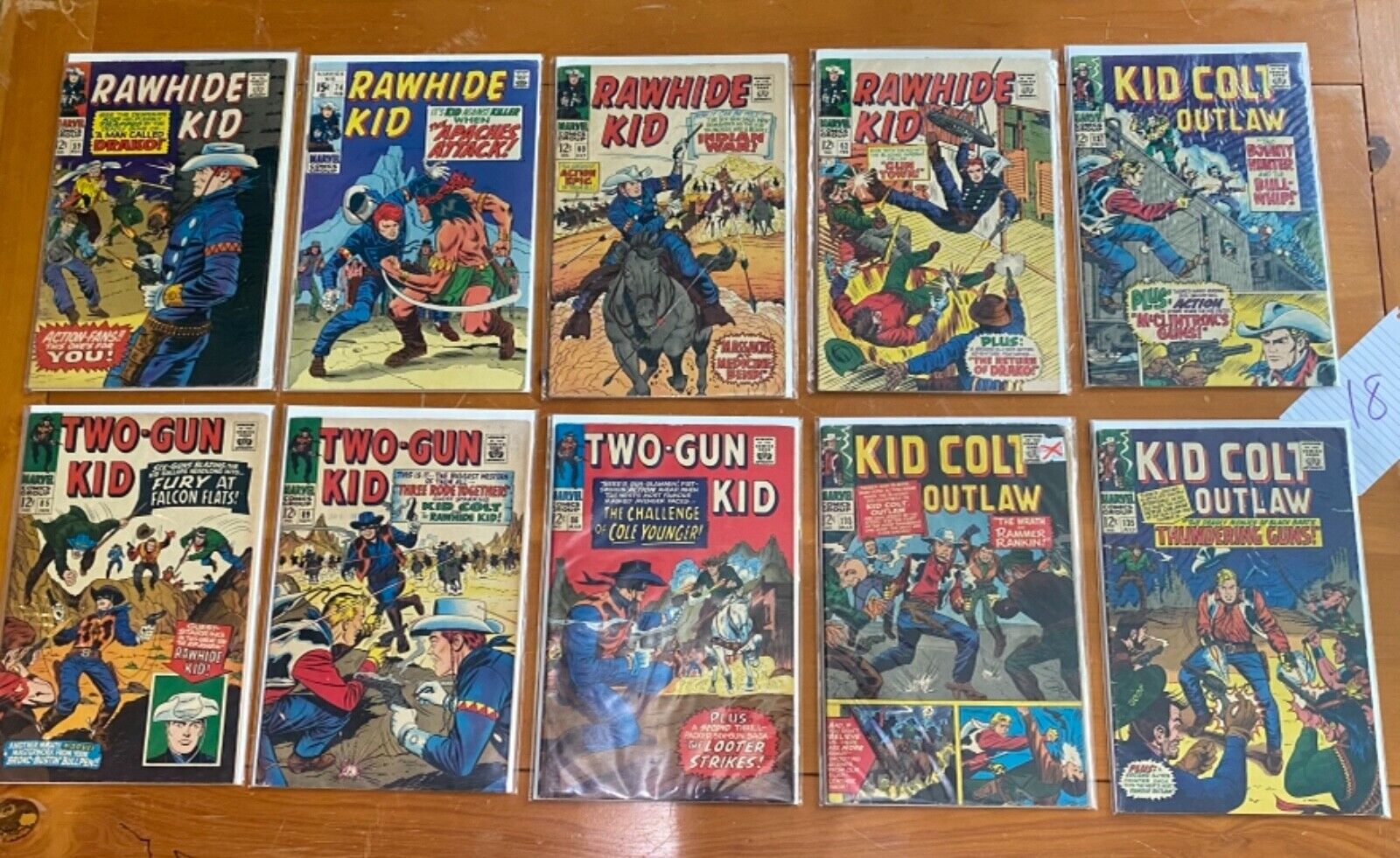 LOT of 10 MARVEL Rawhide  / Kid Kolt / Outlaw  WESTERN Comics Bronze HIGH GRADE