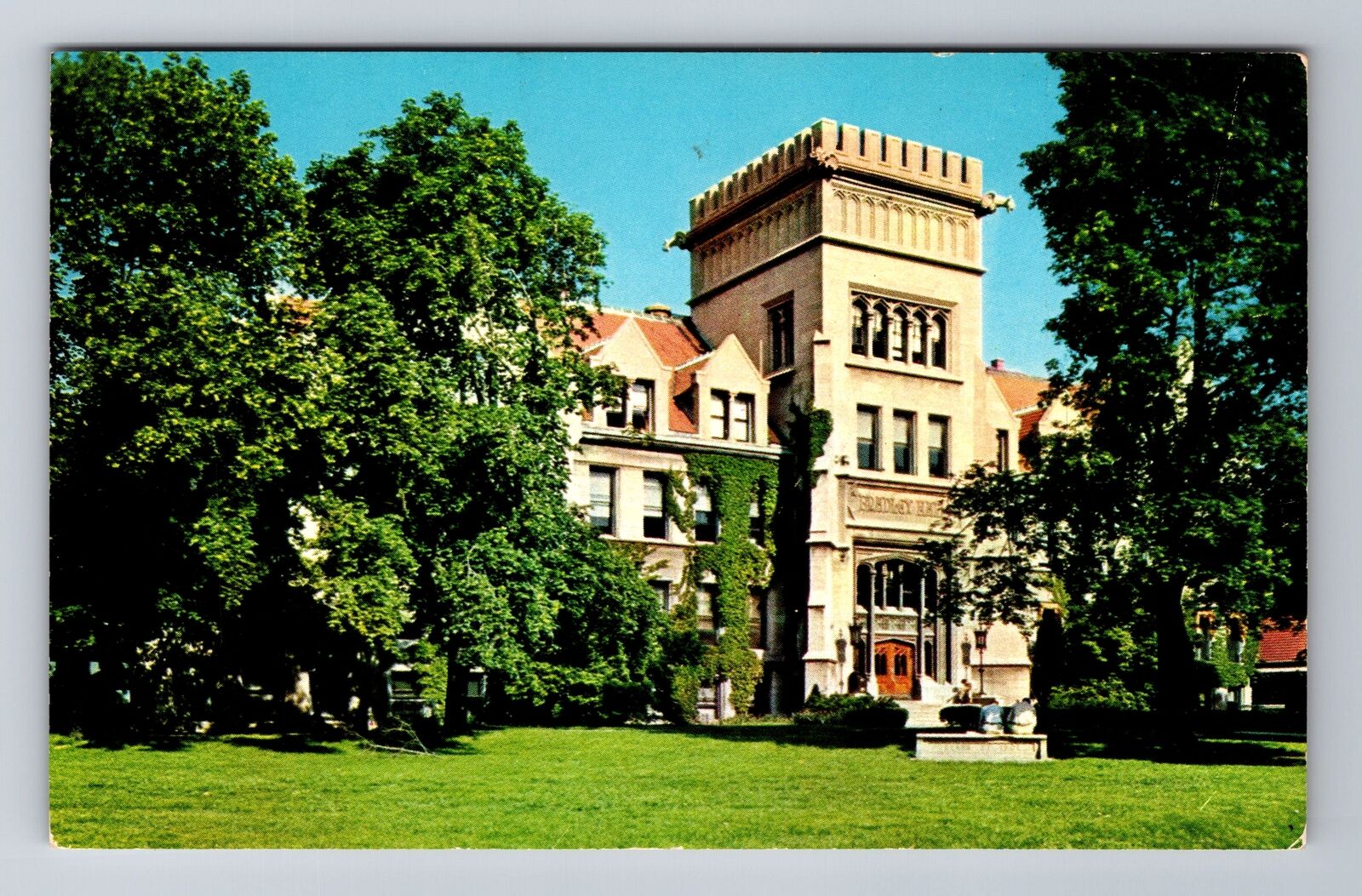 Peoria IL-Illinois, Bradley University, Bradley Hall, Antique Vintage Postcard