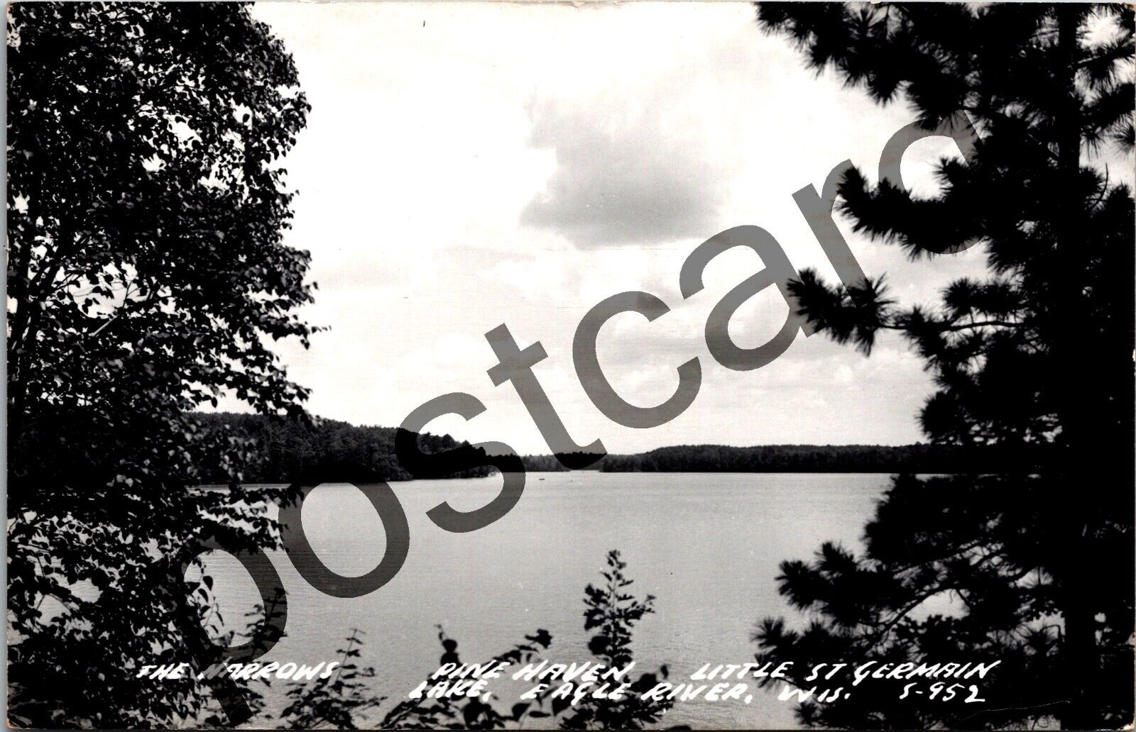 1954 EAGLE RIVER WI, Pine Haven, Little St. Germain Lake, The Narrows RPPC jj288