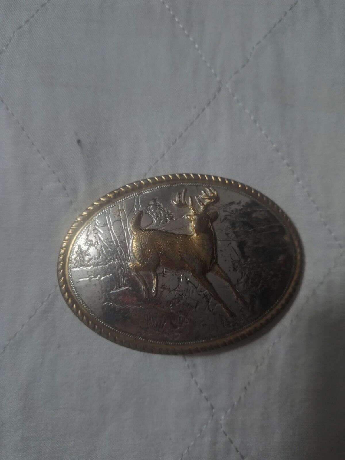 VINTAGE 🦌 DEER (Belt Buckle) By The HERITAGE COLLECTION/ Silver & Gold Plated