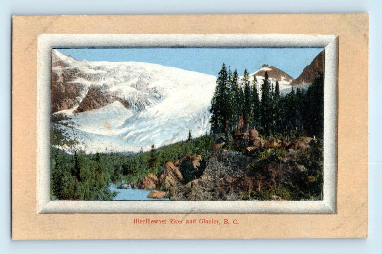 Illecillewaet River and Glacier BC Mountains British Columbia Canada Postcard C2