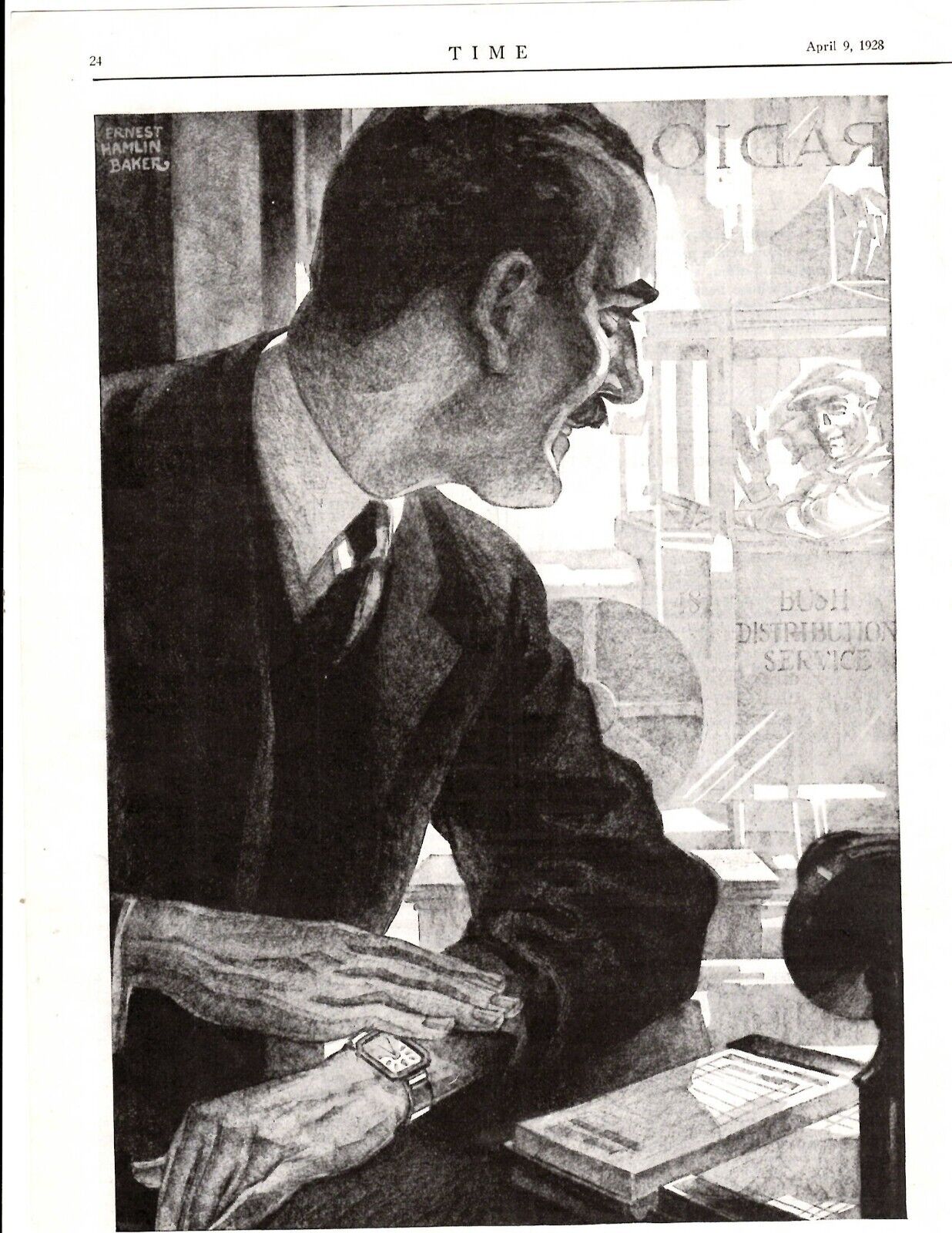 1928 Print Ad Bush Terminal Co Distribution Service New York Ernest Hamlin Baker