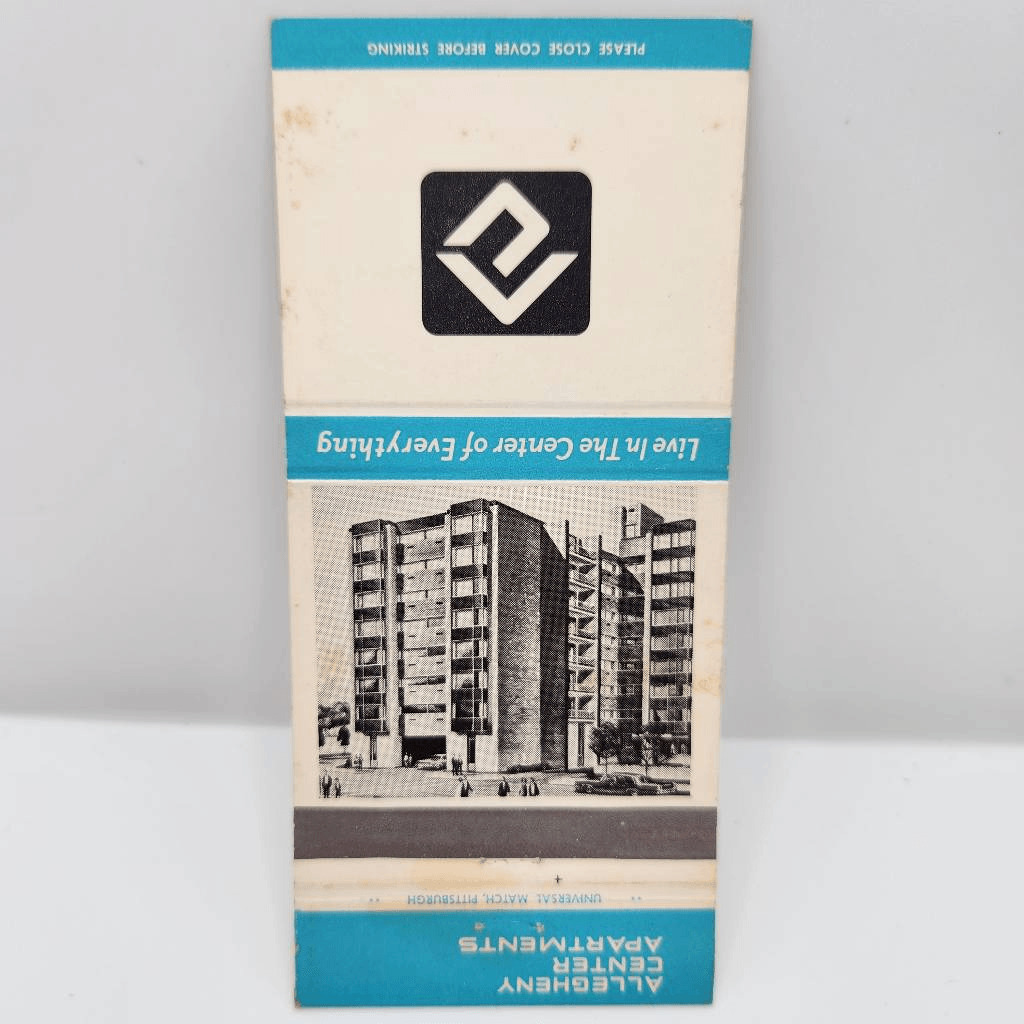 Vintage Matchcover Allegheny Center Apartments Pittsburgh Pennsylvania Arnheim &