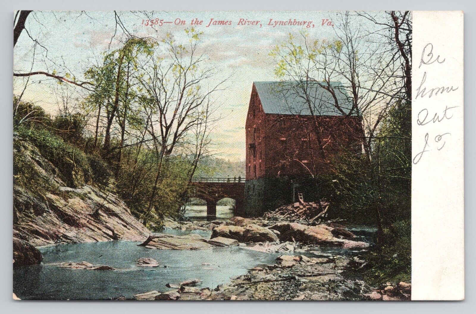 On The James River Lynchburg Virginia c1907 Antique Postcard