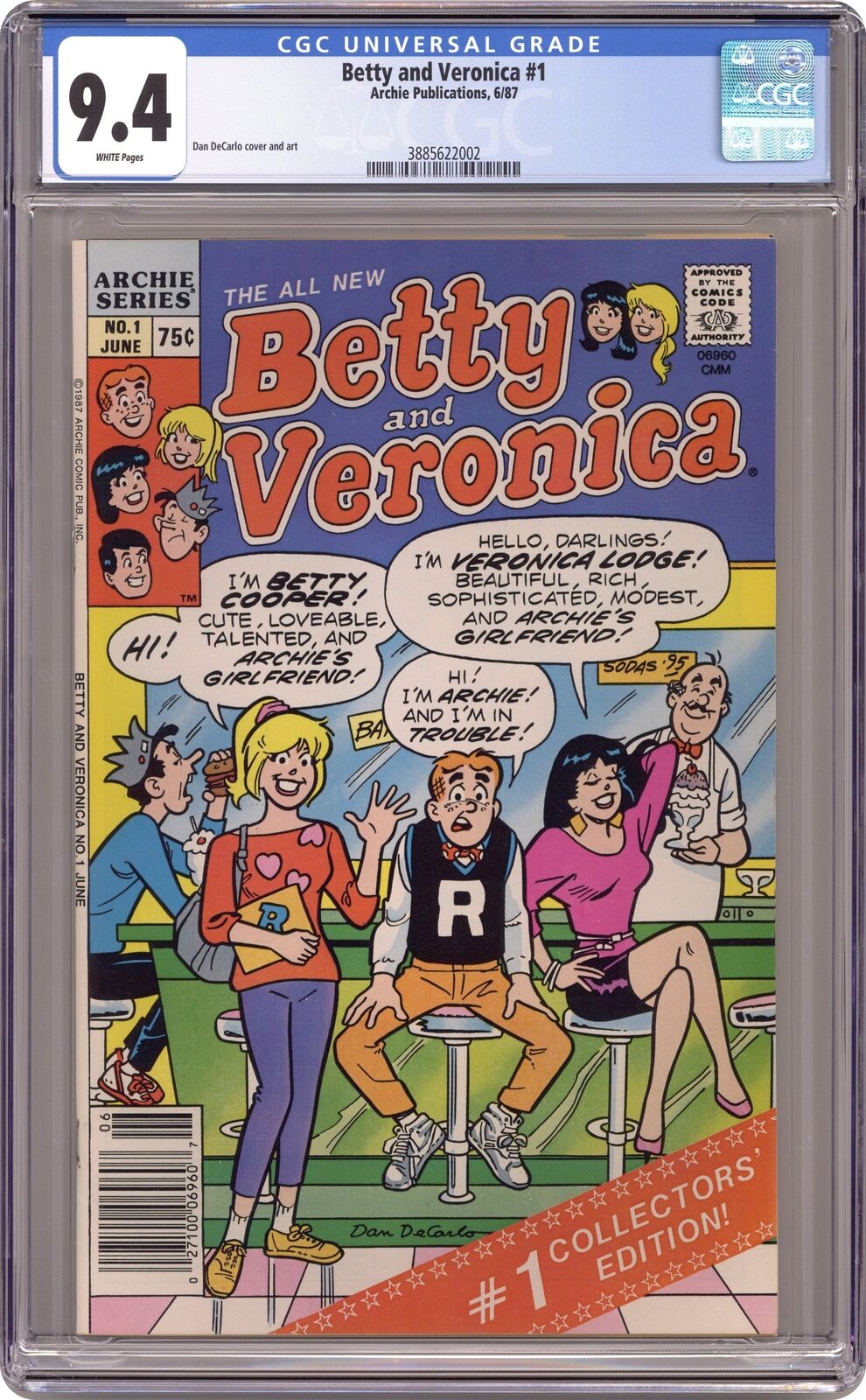 Betty and Veronica #1 CGC 9.4 1987 3885622002