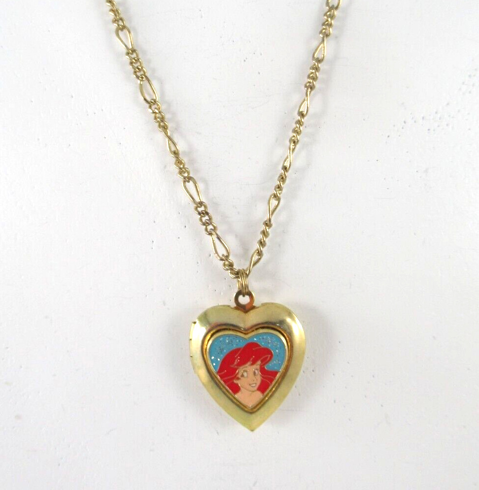Disney Little Mermaid Ariel Heart Photo Locket Necklace