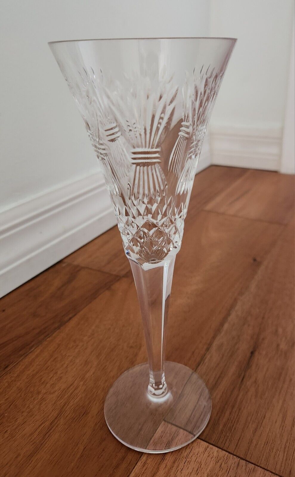 Waterford Crystal Glass Millenium Wheat Prosperity Toasting Champagne Flute MINT