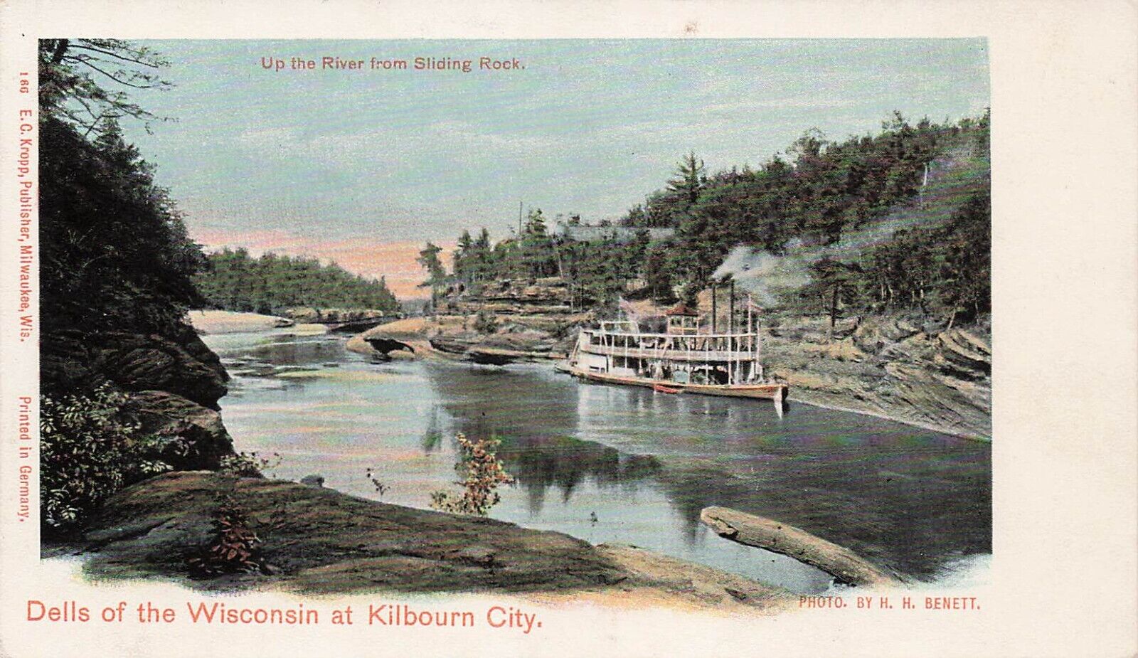Kilbourn City WI Wisconsin Dells Steamer Ship River Cruise Vtg Postcard D58