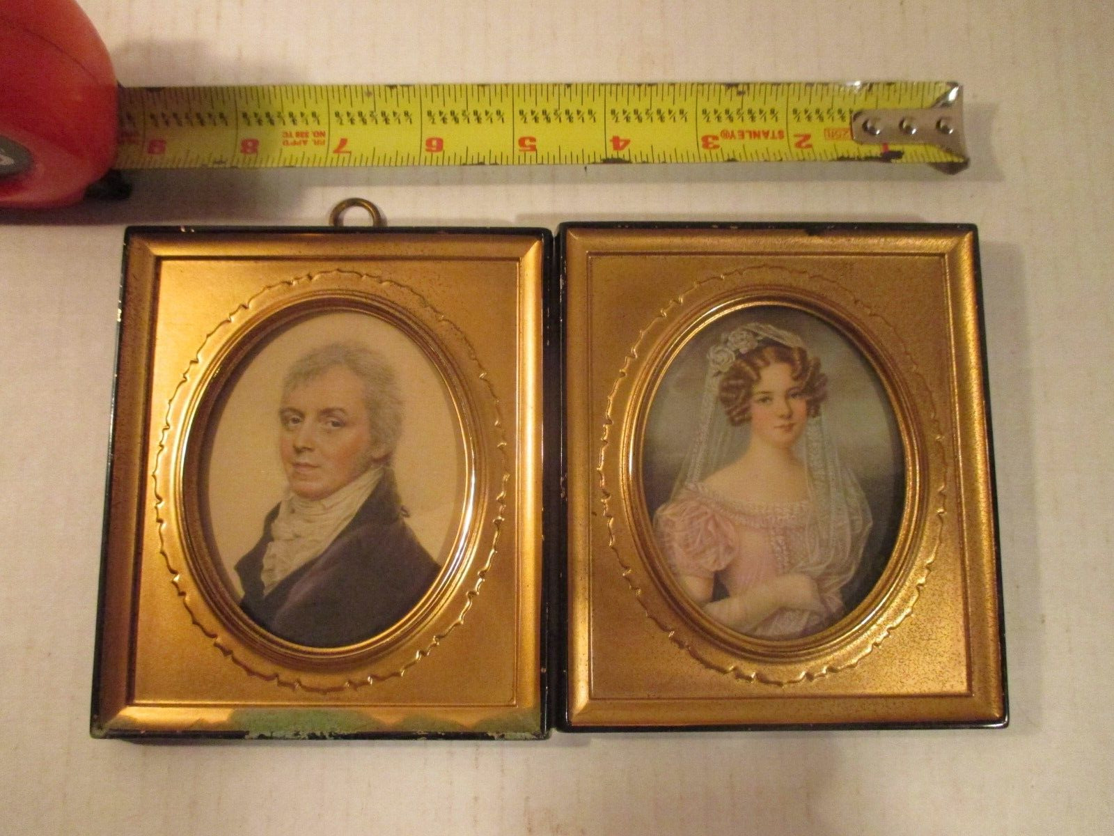 MR JAMES FITLER and unknown women  by JAMES SMART  miniatures  in brass frames .