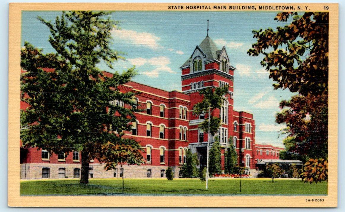 MIDDLETOWN, New York NY ~ STATE MENTAL HOSPITAL Asylum 1930s Linen Postcard