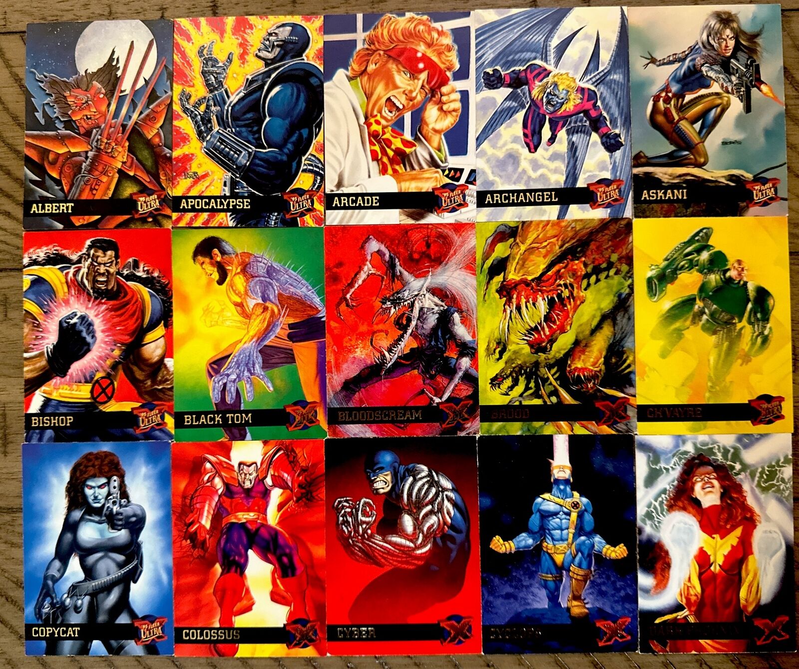 1995 Fleer Ultra X Men Lot, 113 Cards Feat: Wolverine, Psylocke, Gambit, More