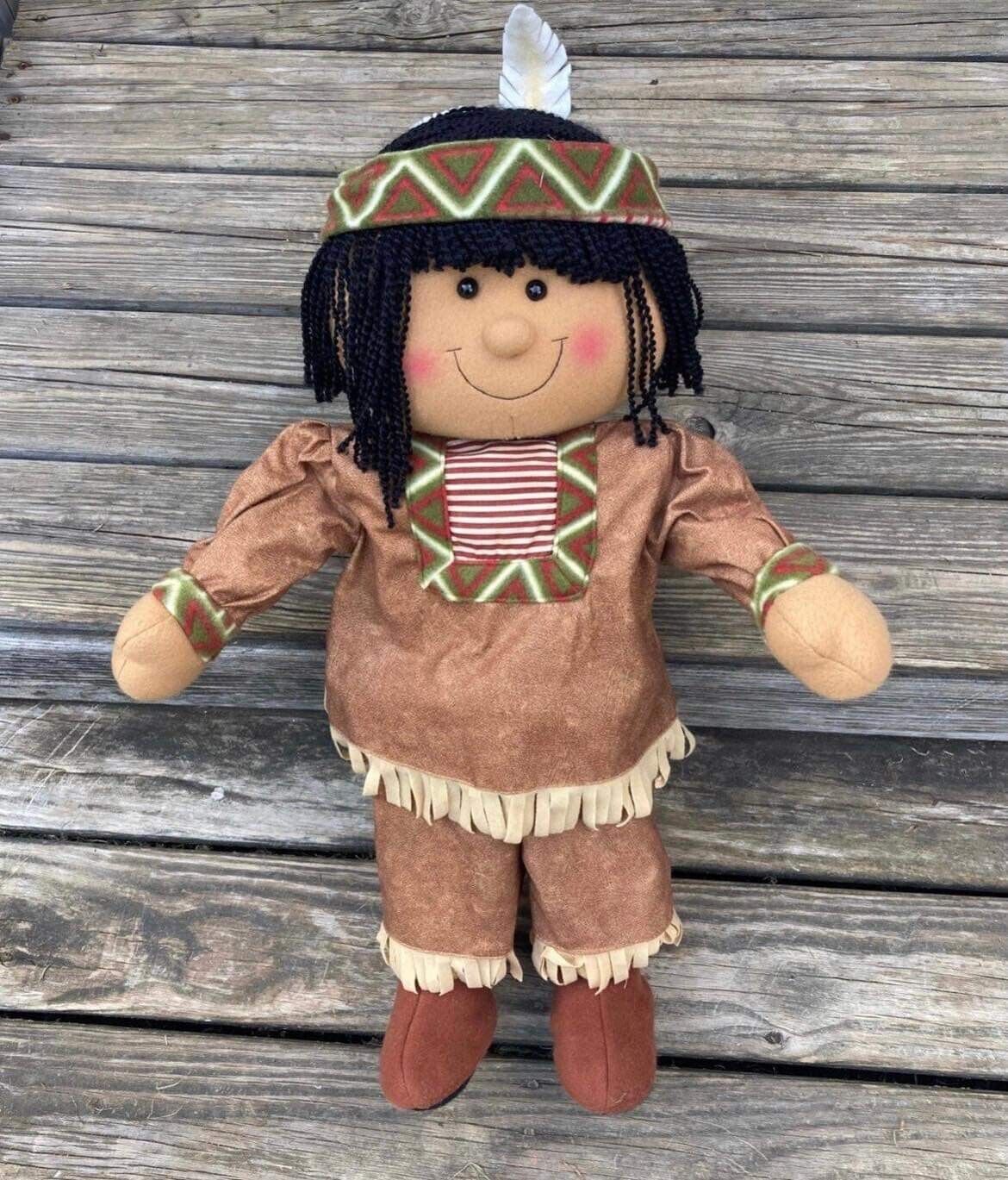 VINTAGE PRIMA CREATIONS NATIVE AMERICAN STAND UP DOLL DECOR THANKSGIVING