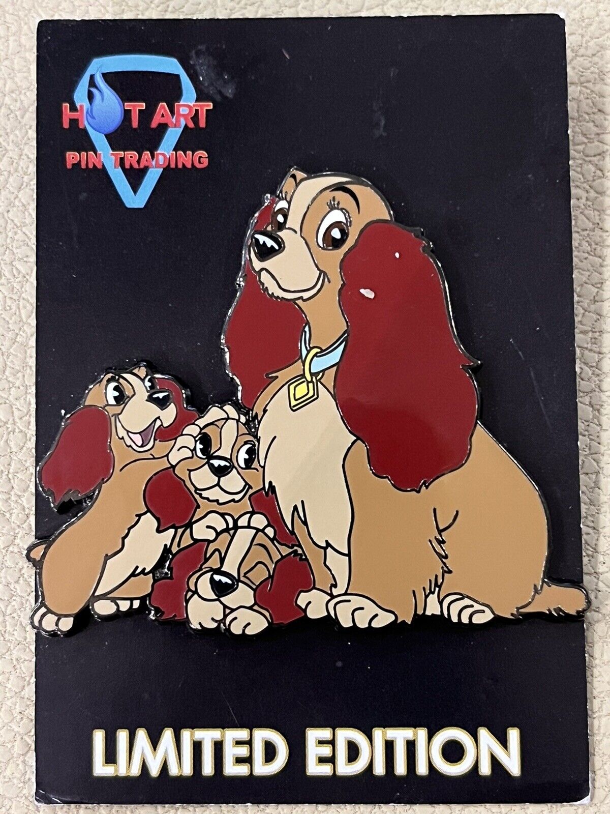 Disney Acme HotArt Family Portrait Lady with Puppies Gold LE 500 Pin  T01