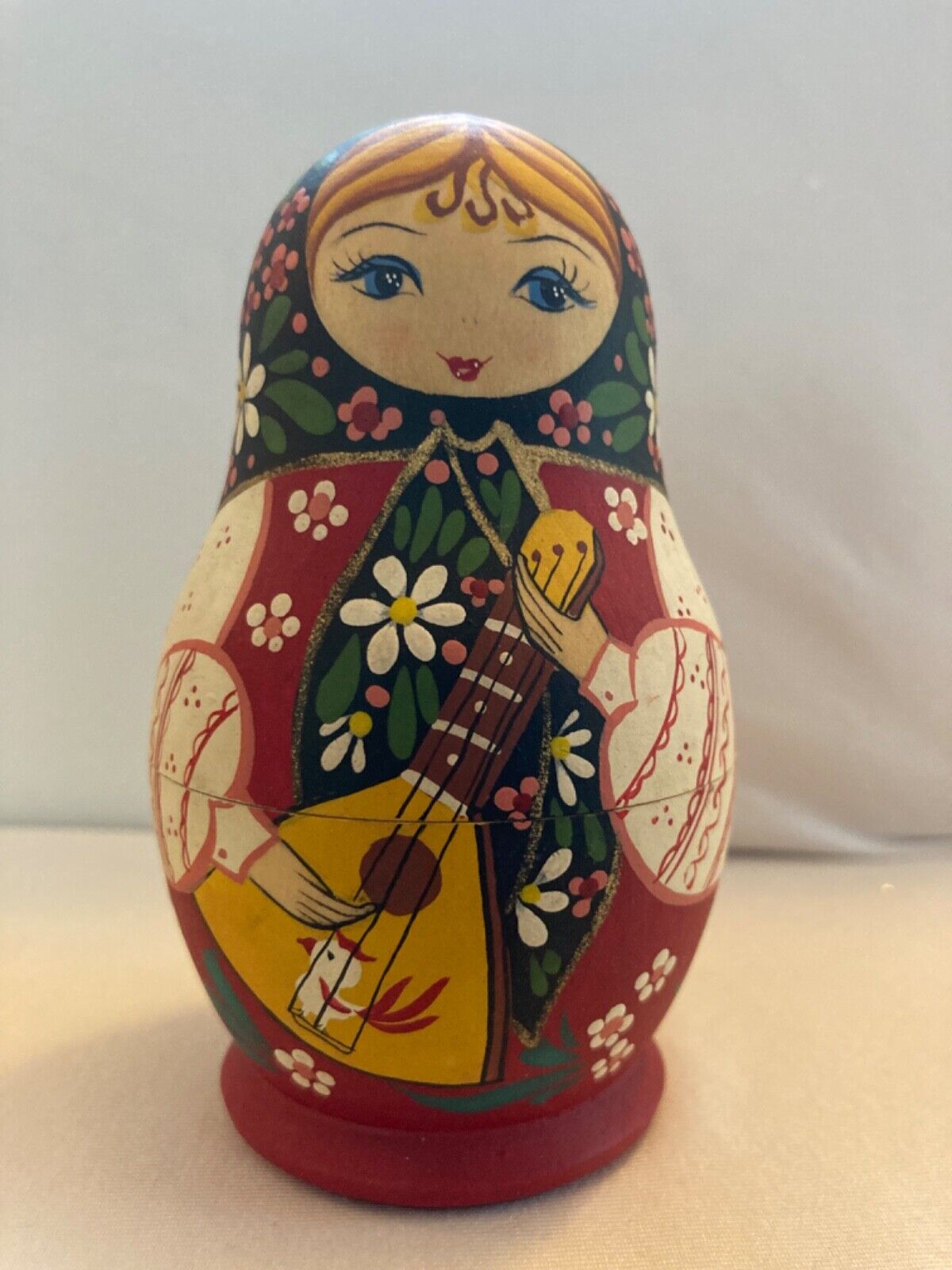 Russian Matryoshka Girl With Flowers Beautiful Musical