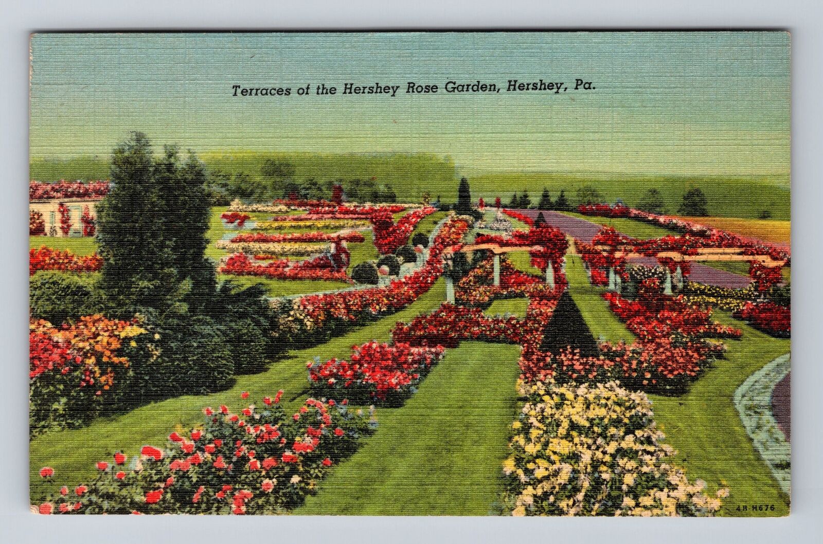 Hershey PA-Pennsylvania, Terraces of Hershey Rose Garden, Vintage Postcard