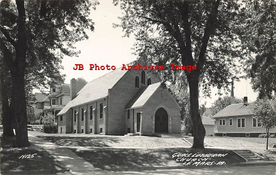 IA, Le Mars, Iowa, RPPC, Grace Lutheran Church, LL Cook Photo Np N125
