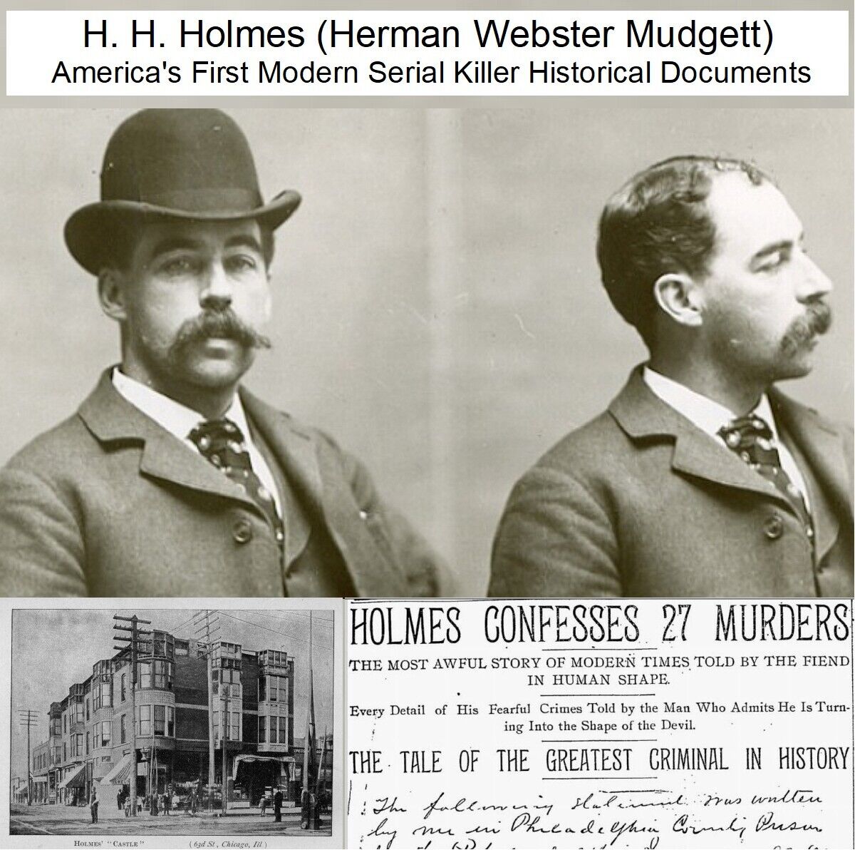 H. H. Holmes America\'s First Modern Serial Killer Historical Documents USB Drive