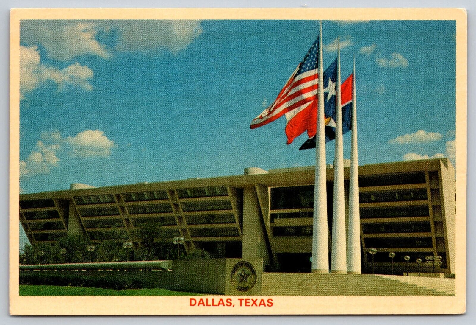 Postcard Texas Dallas City Hall 7H