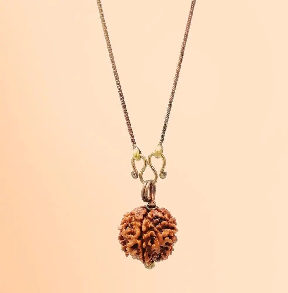 Isha Life Adiyogi Rudraksha with Copper Chain Mala Necklace Pendant Five Faced