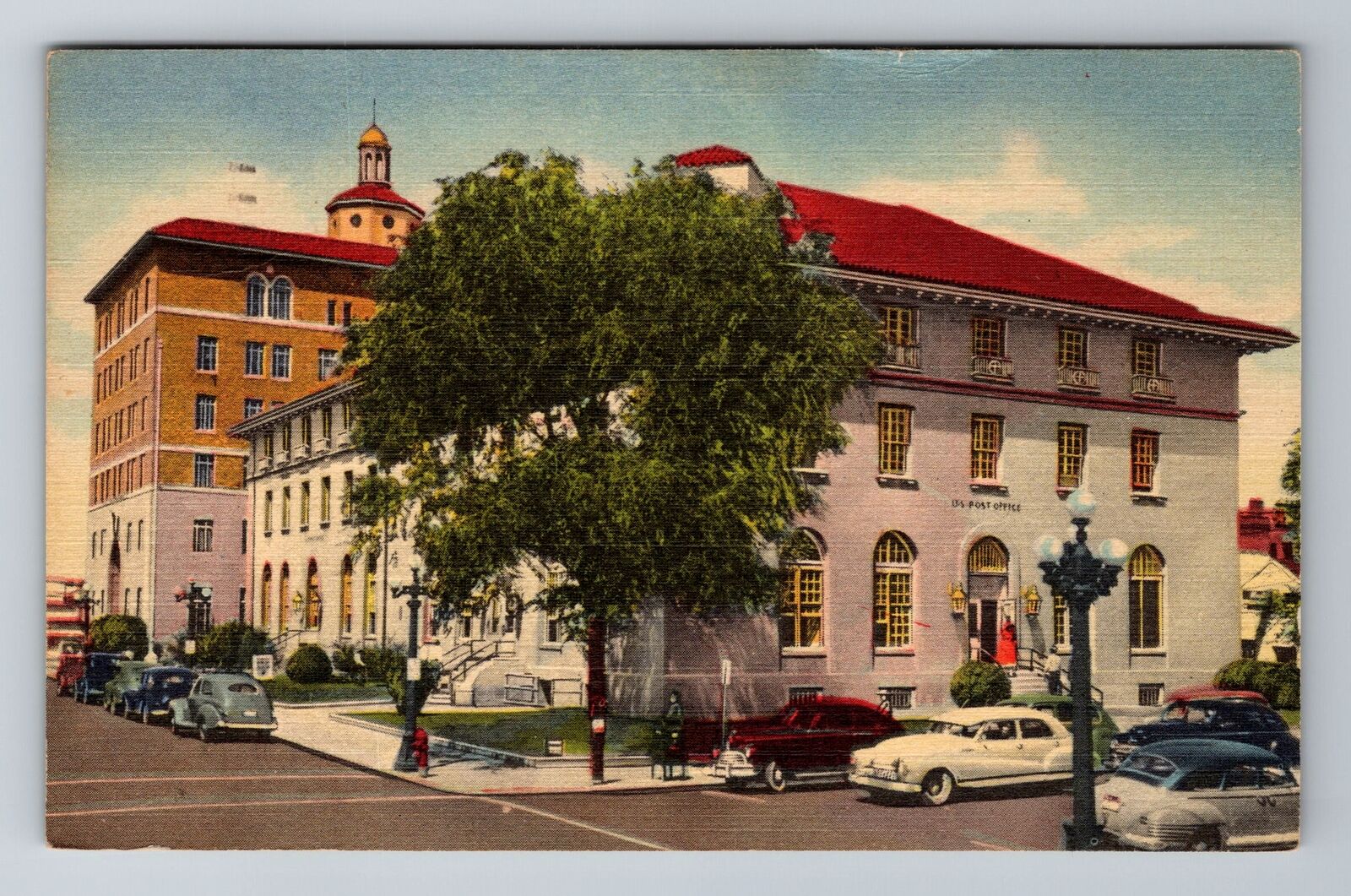 Albuquerque NM-New Mexico, Post Office, Federal Building, c1953 Vintage Postcard