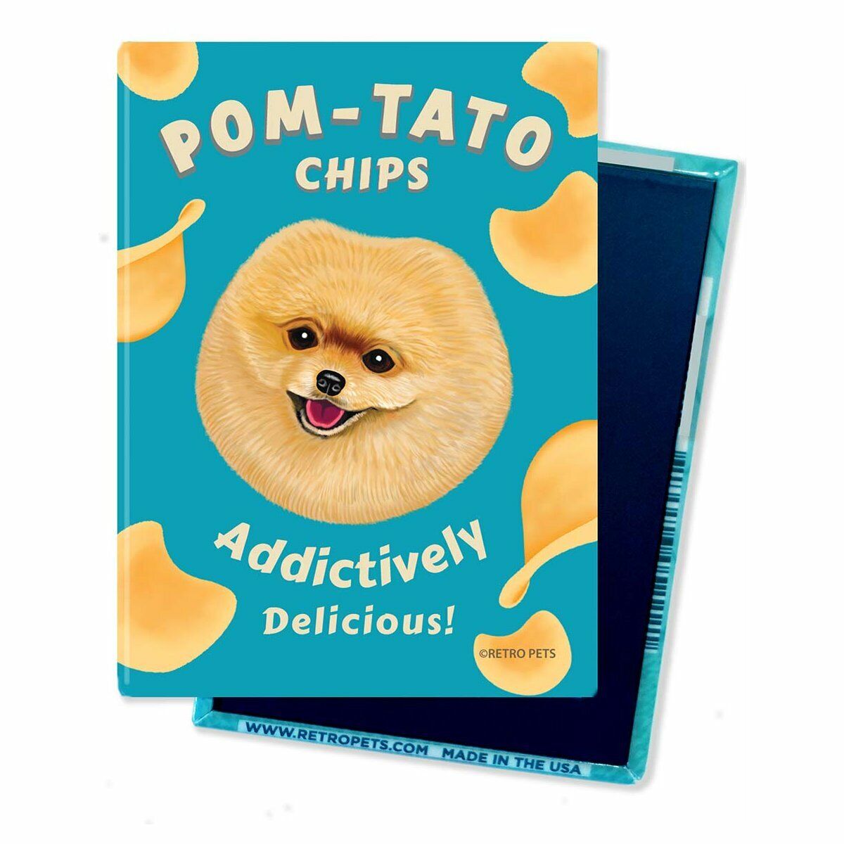 Retro Pets Magnet, Pom-Tato Chips, Pomeranian Dog, Advertising Art, 2.5\