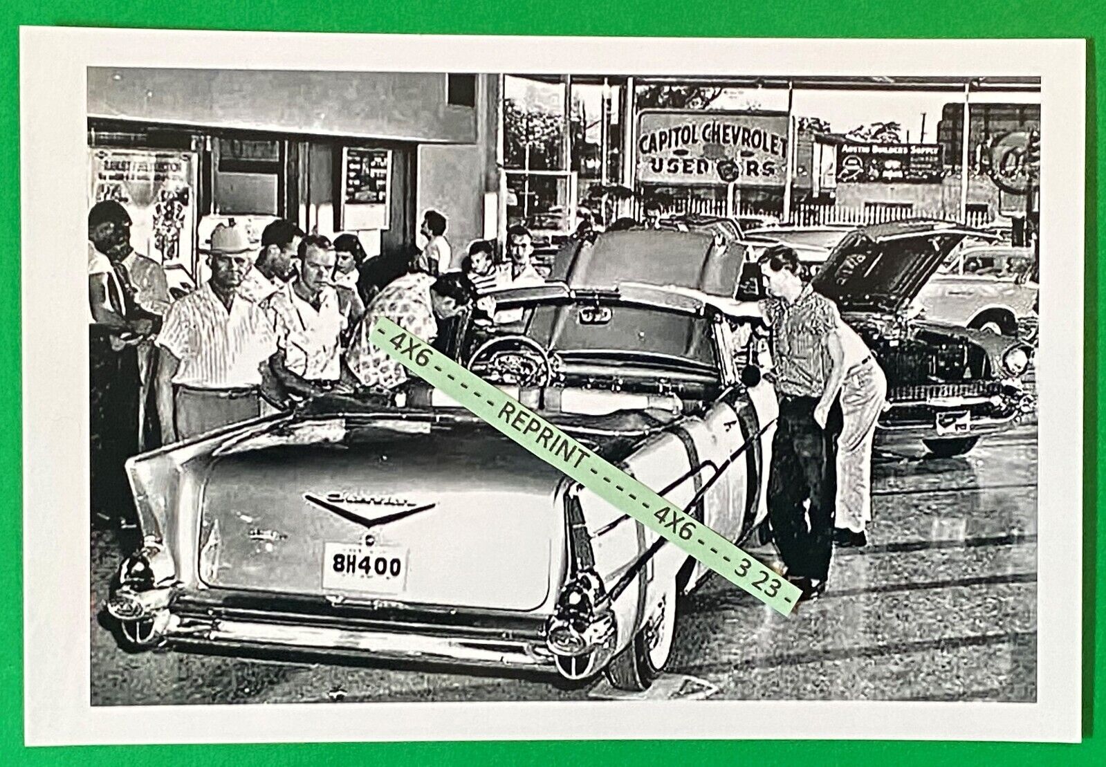 Found 4X6 PHOTO of Old 1957 CHEVY Auto Show Car Dealer ? Chevrolet
